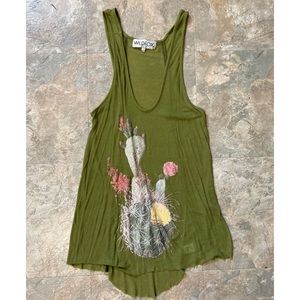 WILDFOX Green Cactus Tank Top